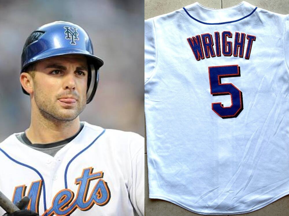 David WRIGHT #5 2000s New York Mets MAJESTIC jersey L white home MLB vintage